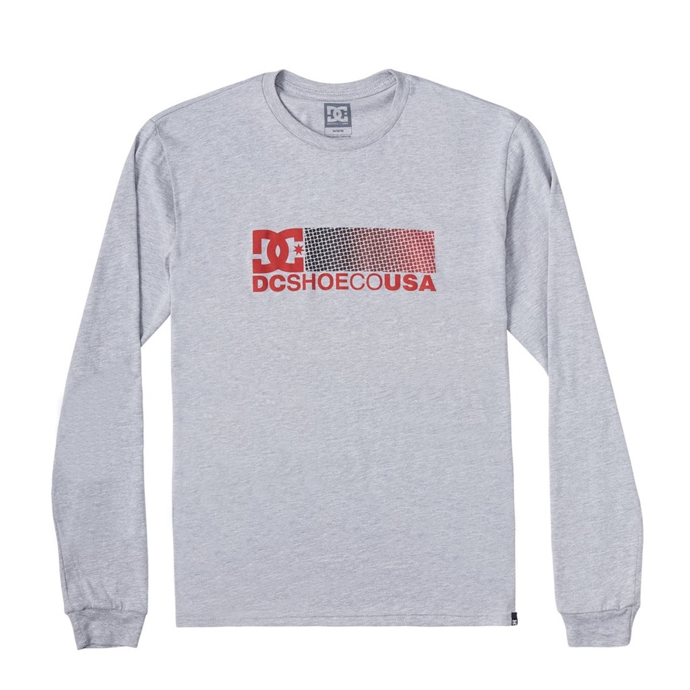 DC Long Sleeve T-shirt Men Break Bounce Grey Red Size M New With Tags